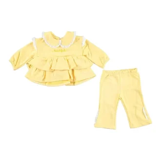 Children's overalls Set with yellow frills