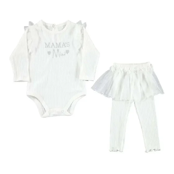 Mama's Mini White Tulle Leggings Set